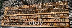 296 Antique Wood Letterpress Printing Press Type Block Letters Number Typeset