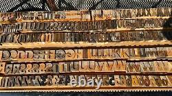 296 Antique Wood Letterpress Printing Press Type Block Letters Number Typeset