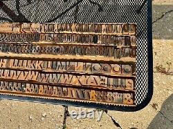 296 Antique Wood Letterpress Printing Press Type Block Letters Number Typeset