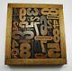 29 Pieces Vintage/antique Letterpress Wood Type Numbers In A Frame Withstand