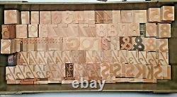 2 Letterpress wooden letters Professional Quality printing blocks 124 pcs