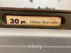 30 Pt Cloister Bold Italic Type only set No Uppercase 600+ pieces