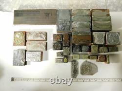 36 pieces vintage letterpress wooden blocks