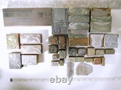 36 pieces vintage letterpress wooden blocks