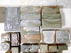 36 pieces vintage letterpress wooden blocks
