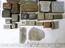 36 pieces vintage letterpress wooden blocks