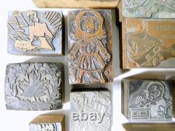 36 pieces vintage letterpress wooden blocks