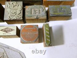 36 pieces vintage letterpress wooden blocks