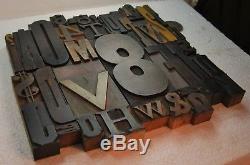 40 pcs. Vintage letterpress wood type A-Z, 0-9 and! , $, &. Beautiful old type
