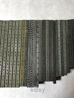 43 Piece Lot Of Assorted Borders Wood & Metal Type Letterpress Printing Vintage