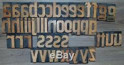 47 Vintage Wood Letterpress Print Type Blocks Letters Lower Case 2 1/2 Tall