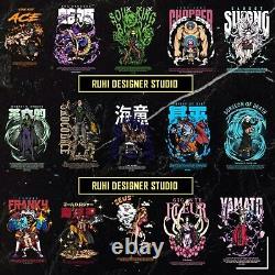 500 Premium Latest Anime T-shirt Design bundle for POD Instant Delivery-Vol. 3
