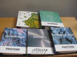 5 Pantone Color Swatch Sample Books Used Clean Metallics Tints Chips Binders