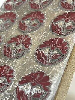 5 WOODEN BLOCK STAMPS Hand Printing FabricTextiles Wallpaper Flowers Aztec Sea