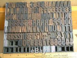 5 line Condensed Gothic Letterpress Wood Type /Comp. Caps 123 pcs FREE SHIPPING