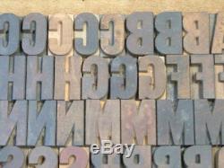 5 line Condensed Gothic Letterpress Wood Type /Comp. Caps 123 pcs FREE SHIPPING