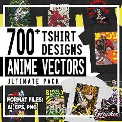 700+ Anime Vectors T-shirt Designs Bundle