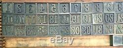 70 Vintage Wood 1 1/4 Letterpress Print Type Block Number Complete Calendar +