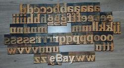 79 2 Wood Letterpress Printing Blocks Type Lower Case Alphabet