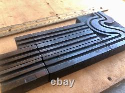 7 piece Art Deco set of BORDER Antique letterpress Printers WOOD TYPE