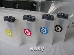 8 Cartridge Bulk Ink Supply System 4 bottles For Roland FH-740 / XF-640 / XR-640