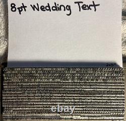 8 Pt ATF Wedding Text ONLY set over 1700 pcs/2+ lbs DESCRIPTION BELOW