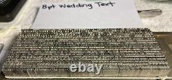 8 Pt ATF Wedding Text ONLY set over 1700 pcs/2+ lbs DESCRIPTION BELOW