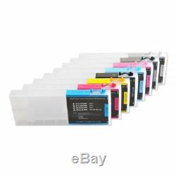 8pcs Epson Stylus Pro 4800 Refill Ink Cartridges +4 Funnels +Chip Resetter -USA