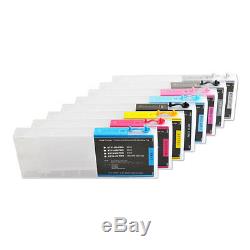8pcs Epson Stylus Pro 4800 Refill Ink Cartridges with 4 Funnels USA Stock