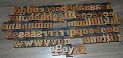 96 1 5/8 Wood Letterpress Printing Blocks Type Lower Case Alphabet