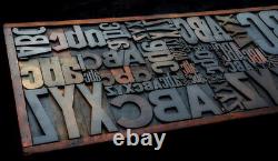 ABC XYZ Unique Collage composition letterpress wood type characters design style