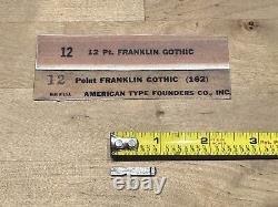 ANTIQUE 12pt FRANKLIN GOTHIC c1902 LETTERPRESS FOUNDRY TYPE PRINTING VINTAGE
