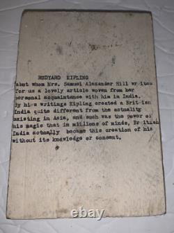 ANTIQUE 1900's RUDYARD KIPLING COPPER PLATE ETCHING PRINTING BLOCK PORTRAIT