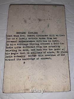ANTIQUE 1900's RUDYARD KIPLING COPPER PLATE ETCHING PRINTING BLOCK PORTRAIT