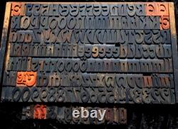 ART NOUVEAU Eckmann letterpress wood printing blocks 155pcs 2.83 wooden type