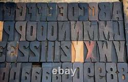 ART NOUVEAU letterpress wood printing blocks 128pcs 3.54 wooden type print