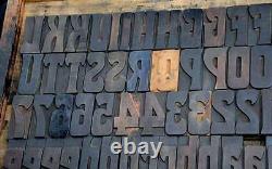 ART NOUVEAU letterpress wood printing blocks 128pcs 3.54 wooden type print