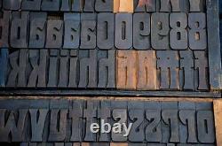 ART NOUVEAU letterpress wood printing blocks 128pcs 3.54 wooden type print