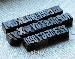 A-Z 0-9 alphabet number letterpress wood printing blocks wooden type printers AB