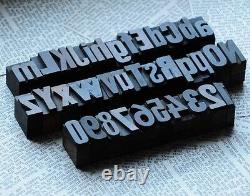 A-Z + 0-9 alphabet number letterpress wood printing blocks wooden type vintage