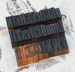 A-Z alphabet 1.06 letterpress wooden printing blocks wood type Vintage printer