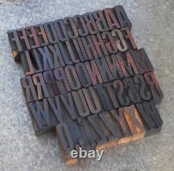 A-Z alphabet 1.57 letterpress wooden printing blocks type printer vintage typo