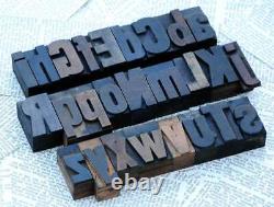A-Z alphabet 1.77 letterpress wooden printing blocks wood type Vintage printer