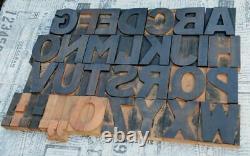 A-Z alphabet 3.54 letterpress wooden printing blocks wood type Vintage print