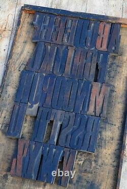 A-Z alphabet 5.31 letterpress wooden printing blocks type printer vintage rare