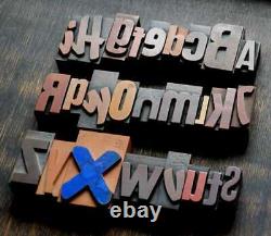 A-Z letterpress printing blocks type vintage printer letter typography antique