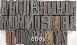 A to Z Vintage Letterpress 26 Letters Wood Type Printers Block Collection #BL-20