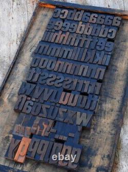 A-z alphabet 2.83 letterpress wooden printing blocks type printer vintage rare