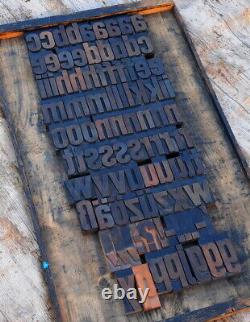 A-z alphabet 2.83 letterpress wooden printing blocks type printer vintage rare