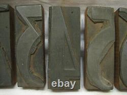 Antique 0-9 numbers 4 Letterpress Art Deco Wood/Metal Block Type Set Printing